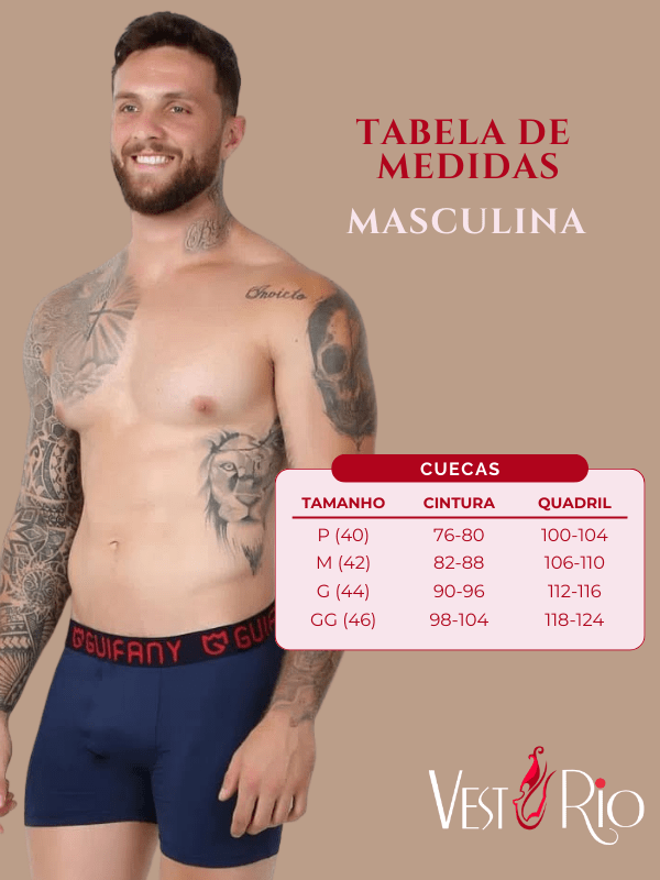 Tabela de medida masculino